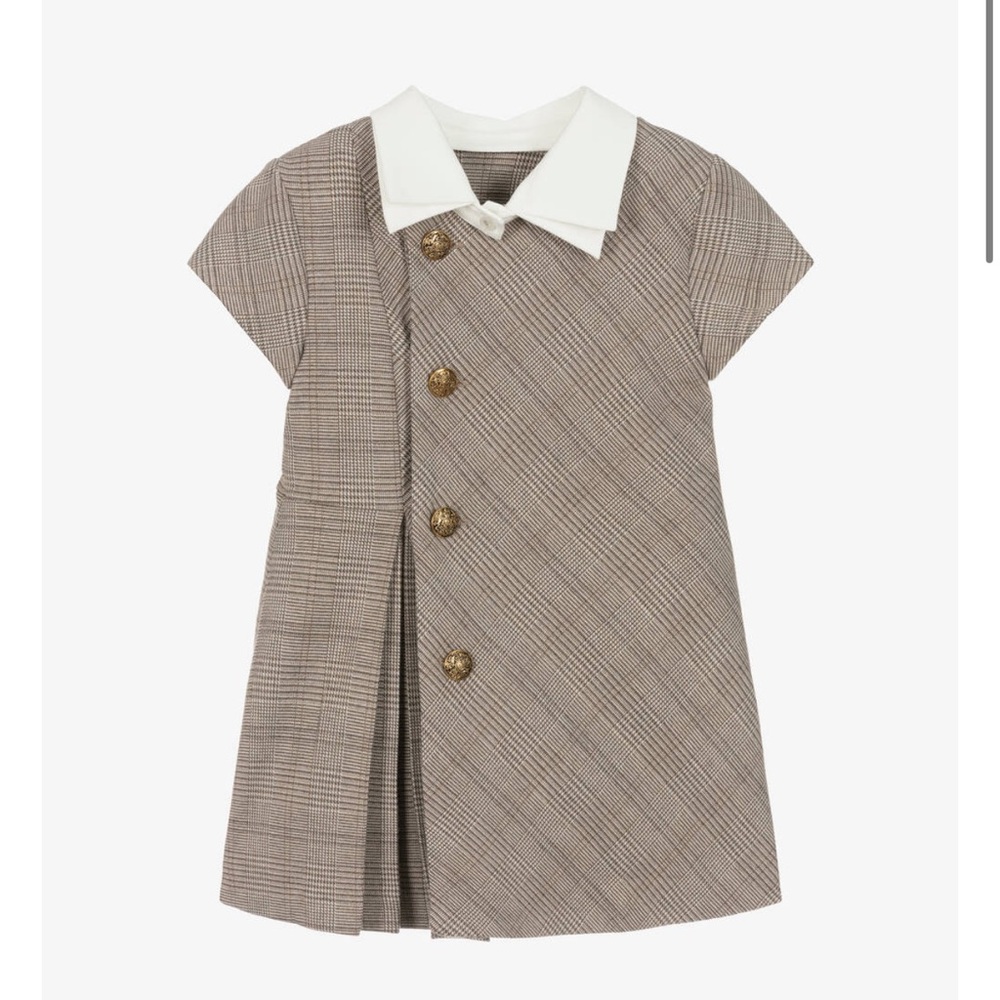Plaid Dress with White Collar